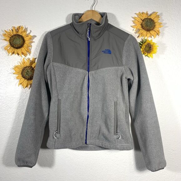The North Face Gray Blue Fleece Zippered Jacket Women’s Size XS Polartec - Picture 1 of 11